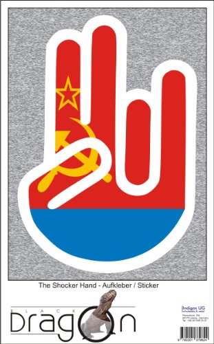 The Shocker Hand - Laptop Notebook Skin Sticker Cover Art Decal - 210x144 mm white Outline with Flag - Kazakhstan