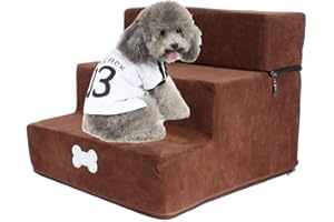 Welltobuy Pet Stair Step Flannel Dog Detachable Three-Story Staircase Assembly Wash Stairs Ladder Dog Stair Easy Climb Stairs Ladder Assistance
