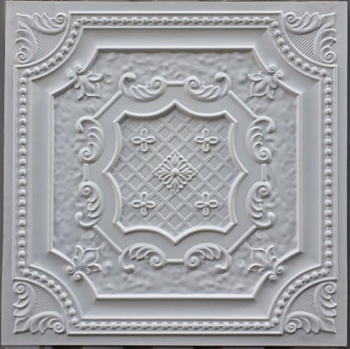 PL04 Faux tin Interior Design Ceiling Tile White matt Embossed photosgraphie Background Decoration Wall Panels 10pieces/lot