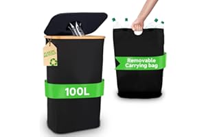 Rsarouud MoY Pfandflaschen Sammelbehälter, Einfache Installation und Demontage Flaschensammler Leergut für Küche, Camping, Strandgrill Müll Pfandbehälter-100L（Schwarz）