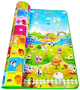 Emblem Store Double Sided Water Proof Baby Play Mat for Crawling Kids Play Mats for Floor Playing Mat for Babies Large Size (6 x 4 Feet, Multicolor)