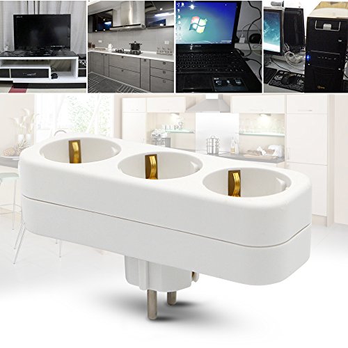 Preisvergleich Produktbild 3 fach Steckdosenadapter,Nakeey 3 Steckdose Schutzkontakt,Adapterstecker,Multiste...