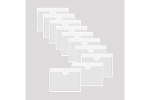 BAIWOAK 10 custodie trasparenti adesive per tasche, in plastica, autoadesive, per carte di indice, pianificatori, armadi, mensole (150 x 95 mm)
