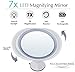 Rantizon LED Makeup Mirror 7X Magnifying Lighted Illuminated Cosmetic Mirror 360° Rotation Adjustable Suction Mounted USB Rechargeable Battery Shaving Mirror Tabletop Bathroom Mirror