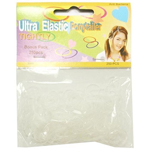 Pack of 250 Small Mini Hair Braiding Elastics Polyurethane Bands for Dreads Braids (Clear)