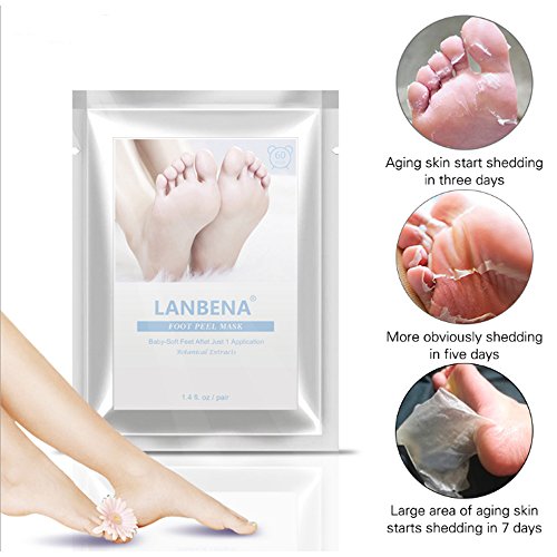 2 Pairs Foot Peel Mask, Exfoliating Foot Peel Spa Mask Calluses &amp; Dead Skin Remover Repair Rough Heels Calluses Get Soft Foot in1-2 Weeks - Lavender