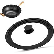 KADAX Coperchio Pentola e Padella in Vetro 26 cm - Nero e Argento - Cucina a Vista - Controllo Bollitura Senza Sollevare