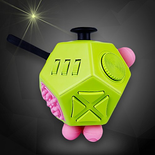 JouerNow Fidget Cube II Anxiety Stress Relief Focus 12 side Dice Kid Toy Gifts Green JouerNow Fidget Cube II Anxiety Stress Relief Focus 12 side Dice Kid Toy Gifts Green