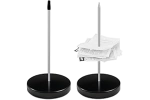 BANJIABB Zettelspießer,2 Stück Quittungshalter Zettelspießer,Note Spike Holder,Bonspießer Zettelhalter,Zettelspießer Memo Halter,Edelstahl Kassenbon Halter,Rechnungen Spike für Rechnung Notenpapier