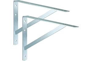 ALPENSTAHL Schwerlastwinkel [Athena] 2 Stück Regalwinkel I Tiefe 250 mm I Schwerlastkonsole verzinkt, Grau I Wandhalterung Regal Tragkraft 300 kg I Winkel Metall massiv | Metallwinkel 90 Grad