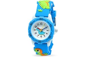 YANGUN Kinderuhr, Dinosaurier-Uhr, Kinder Armbanduhr, Silikon Armbanduhr, 3D Cute Cartoon Uhr Dinosaurier-Cartoon-Silikonbanduhren, Kinder Uhren für Jungs, Geschenke für Kinder ab 3-12 Jahre