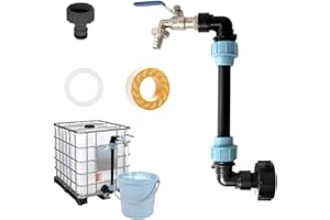 HUAMUDM Adaptador Depósito IBC,Grifo Depósito latón IBC, grifo deposito 1000 litros,3/4" Adaptador tanque IBC,Grifo Jardin IBC Adaptador Depósito 1000 L,para Exterior Jardin Deposito Agua Lluvia Adaptador