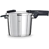 Fissler Vitaquick/d&uuml;d&uuml;kl&uuml; tencere (6 l, &ccedil;ap 22 cm) paslanmaz &ccedil;elik d&uuml;d&uuml;kl&uuml; tencere, 2 pişirme kademeli, i&ccedil; kısım dahil, Alman
