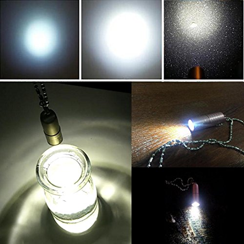 Wuben G339 Mini-Taschenlampe Leistungsstarke 130 Lumen Wasserdicht wiederaufladbar per USB zoombarer Spot 2 Modi XP-G2 LED Edelstahl versilbert - 8