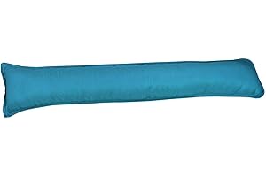 EHD Plain Fabric Draught Excluder Super Soft Hollowfibre Polyester Filled Doors Draft Insulator Windows Hallway Energy Savers (Teal)