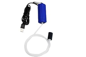 LENPESTIA Pompa ad aria per acquario, USB, mini pompa di ossigeno, silenziosa, per risparmiare energia, con pietra d'aria e tubo in silicone singolo, 1 W