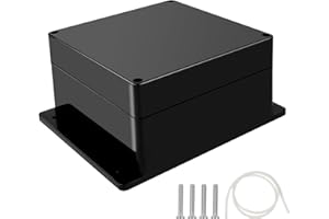 Therlan Outdoor Waterproof Junction Box, 7 Sizes Selection, Surface-Mounted Junction Box, IP65, ABS Junction Box, Junction Box, Electronic Housing, Junction Box, Waterproof, Black (16 x 16 x 9 cm)