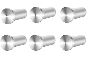 Feligio Colgador Toalla Baño, Ganchos pared con Tornillo, Colgador trapos cocina Redondo de Acero Inoxidable, Percha baño Plateado Para Cocina Dormitorio, 6 Piezas