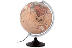Atmosphere - Globo terráqueo, Esfera de plástico, iluminada, en Castellano, 30 cm, Color Sepia (Mapiberia Solid A)
