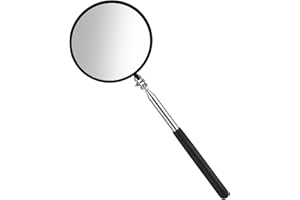 GEEHUA Miroir d'inspection télescopique, miroir d'inspection flexible rotatif à 360 degrés, miroir d'inspection rond avec poignée rétractable, miroir d'inspection rond pour l'état du véhicule