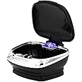 Kytpyi Portable Car Ashtray, Mini Easy Clean Up Detachable Waterproof Flame Retardant Car Ashtray with Lid Blue Led Light Cigarette Ashtray - Black