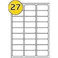 LABELS4U 100 Sheets A4, 27 Labels per Sheet, Size 63.5 x 29.6mm, Ideal for FBA Labels (2700 Labels)