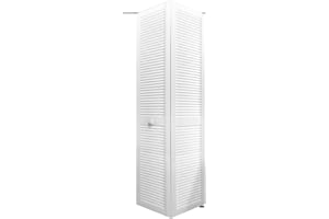 ONLYWOOD.IT ONLYWOOD Ante per armadio a muro persiana da Interni 71 x 205 cm - Kit porta a libro in Legno Verniciato Bianco compreso di binario - Ante armadio a muro fai da te montaggio facile