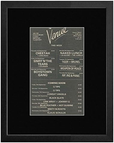 Cheetah Sniff 'N' Tears Boystown Gang - The Venue 2nd-22nd Sept 1982 Framed Mini Poster - 28.5x23.5cm
