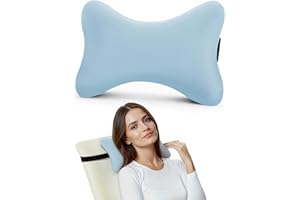 SeiriHelper Nackenkissen Sessel aus Memory Foam mit Flexiblen Bändern, Ideal für Bürostuhl, Gartenstühle, Autositze (Hellblau)