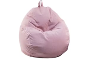 Highdi Pouf Poltrona Sacco, Bambini & Adulti Bean Bag Fodera per Sacco di Fagioli per Decorazione della Soggiorno Camera Giardino Salotto Balcone, Senza Ripieno (Rosa,110x120cm)