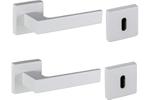 BRICOLEVA.IT Bricolevante Innentürgriffe, erhältlich in mehreren Varianten, verkauft als Paar – quadratischer Türgriff (quadratisch, weiß)