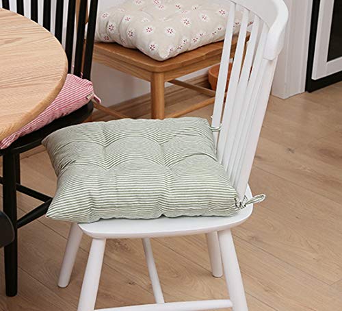 MEIYA Cojín Cuadrado sólido del Asiento, Asiento del cojín del cojín del Piso, cojín Cuadrado del Patio del Asiento.Cojín de Suelo de Tatami for la meditación del Yoga. (Color : Green Stripes)