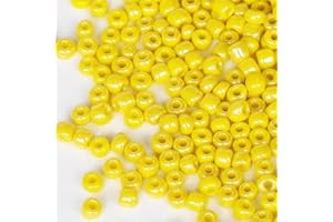 Tibaoffy Jaune vif Perles de verre de Taille 6/0 4 mm pour la fabrication de bijoux (Total Environ 100g Environ 1200pcs)