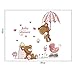 Best Quality Adhesive Rooms Walls Vinyl DIY Stickers / Murals / Decals / Tattoos / Transfers For Kids Bedrooms / Nurseries With 2 Teddy Bears/ Teddies, Pram And Baby Bottle By VAGA