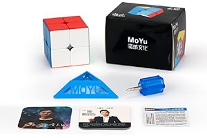 FunnyGoo MoYu MFJS Mofang jiaoshi Cubing Classroom Meilong 2 M 2x2 Magic Puzzle Cube MeiLong 2M 2x2x2 Cube sans Autocollant avec Logo MoYu Sac et Support (la Couleur du Support Peut Varier)