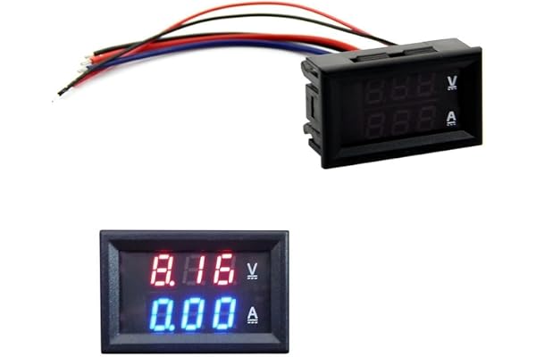 1 voltmètre ampèremètre DC 100 V 10 A Bleu + LED Rouge Ampère Double Outil de mesure numérique Grand outil de mesure