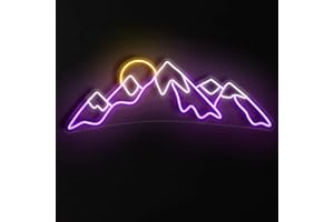 RAAXOLA LED Sunset Lumières Décoratives Sunrise Neon Signs Montagnes Décoration Vagues Led Home Wall Art Vacances Cadeau USB Luminosité Réglable