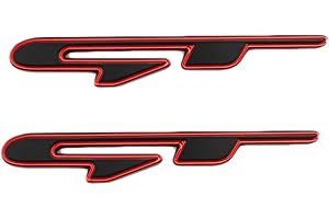 LZBBD GT-Emblem, Metall, Chrom, Abzeichen für Auto, Kotflügel, Kofferraum, Deckel, kurzes Logo, SUV, Coupé, 3D-Aufkleber (schwarz), 2 Stück