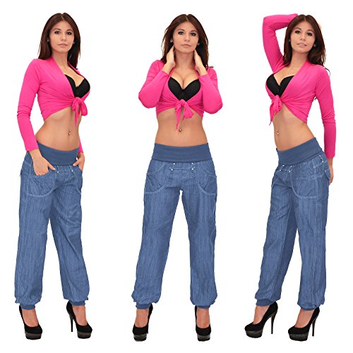 ESRA Damen Jeans Hose Haremshose Pumphose Boyfriendhose Boyfriend Jeanshose J132 - 