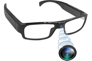 ZGSZ Gafas Cámara Espía, Gafas sin Agujero Cámara Oculta HD 1080P Deportiva Minicámara Espía con Soporte de Grabación de Vídeo/Tomar Foto/Vídeo para Interiores y Exteriores