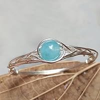 18 (15.75-21.25 Verfügbar) Natürliche Aquamarin Stein Sterling Silber String Wicklung Edelstein Handgefertigt Ring