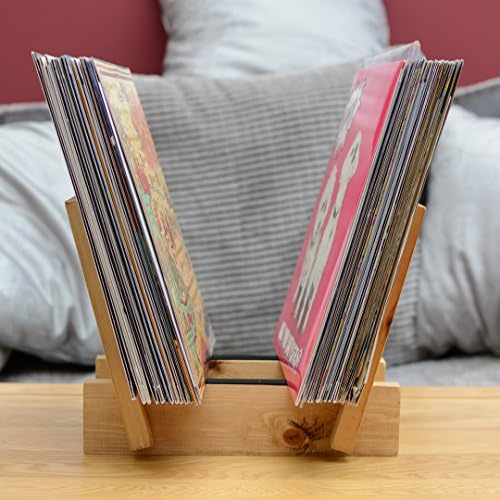 Vinyl Record Storage Flip Through Rack (rustic pine waxed) Perfect music lover gift, Now Playing