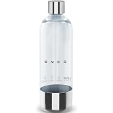 Smeg SKC01 i&ccedil;in Soda Yapıcı Şişe, Yeniden Kullanılabilir Plastik Su Şişesi, 1 Litre Kapasite, Paslanmaz &Ccedil;elik Tabanlı ve Kapa