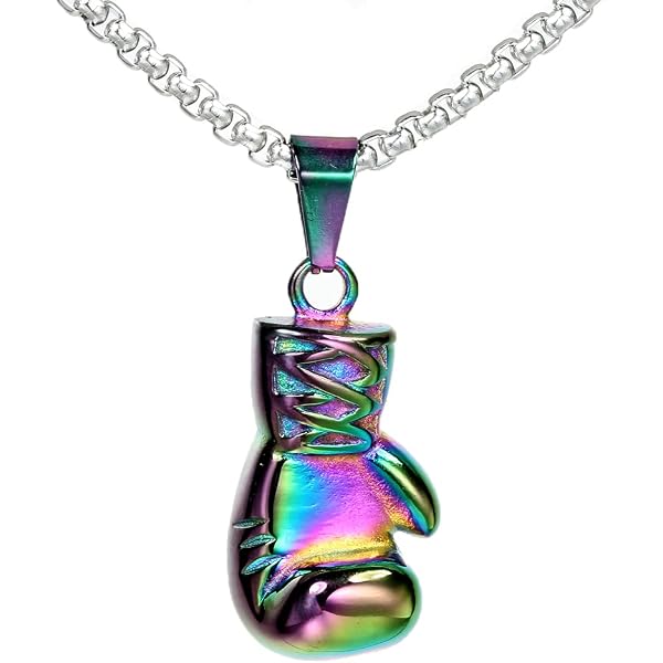 Ciondolo Collana Guanto Da Boxe In Argento 925 Con Zirconi - Yumilok, Per Donne E Ragazze Appassionate Di Pugilato, Catena 45 Cm