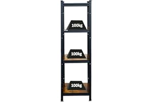 PROREGAL Vintage Series Étagère pour Charges Lourdes Ragnar | HxLxP 150x45x45cm | Capacité de Charge 100kg | Marron Vintage-Schwarz