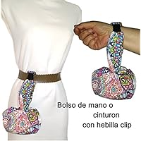 Sac à main ou à la ceinture, motif de mandala, d'artisanat, pour mobile, clés, portefeuille, mouchoirs, etc. idéal pour la marche, la danse, etc. Boucle clip pour accrocher où vous le souhaitez. Il devrait être beaucoup, il devient carrément génial.
