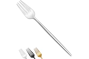 Bestdin Juego de 12 tenedores de acero inoxidable de 20 cm (8 pulgadas), tenedores pulidos con espejo, tenedores de mesa, tenedores para cubiertos, aptos para casa/restaurantes/fiestas, apto para