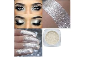 Lucoss Ombretto Glitter Occhi,Ombretto in Polvere Glitterato Ombretti Metallic Marrone/Verde/Argento/Nero/Viola/Oro/Blu/Rosso/Giallo