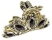 Beautiful Ladies Vintage Gold Tone Chunky Metal Hair Claw Clamp Tapered Tear Drops Black