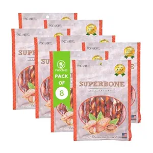 Poochles Superbone Almond Oil Dog Treat for Puppy, Small & Adult Dogs; Nutritious Chicken Stick Dog Snack for Training & Reward (Pack of 8)